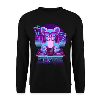 Vaporwave Koala DJ Pult Koala - Unisex Pullover - Schwarz - Vorne - Alina (178cm) & Michal (187cm)