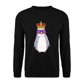 Pingouin porte la couronne Angleterre - Sweat-shirt Unisexe - noir - Devant - Alina (178cm) & Michal (187cm)