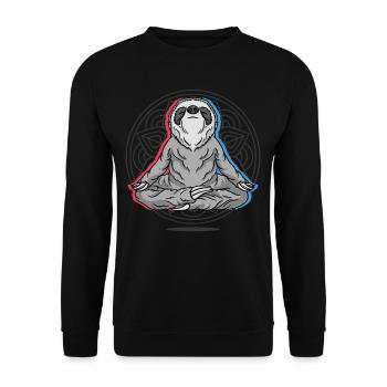 Namaste Sloth Mandala Lotus Meditation Sloth - Unisex Sweatshirt - black - Front - Alina (178cm) & Michal (187cm)