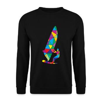 Low Poly Windsurfen Polygon Windsurfen - Unisex Pullover - Schwarz - Vorne - Alina (178cm) & Michal (187cm)