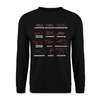 Seemannsknoten zum Segeln Motorboot Kapitän Segel - Unisex Pullover - Schwarz - Vorne - Alina (178cm) & Michal (187cm)