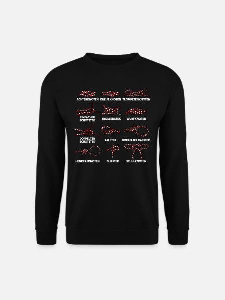 Seemannsknoten zum Segeln Motorboot Kapitän Segel - Unisex Pullover - Schwarz