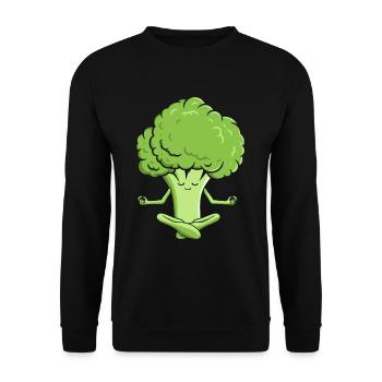 Namaste Brocoli Méditation Yoga Poses Brocoli - Sweat-shirt Unisexe - noir - Devant - Alina (178cm) & Michal (187cm)