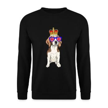 Beagle Dog Reine Elizabeth II Couronne britannique - Sweat-shirt Unisexe - noir - Devant - Alina (178cm) & Michal (187cm)