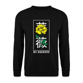 Black Rose No Regrets Floral Flower Rose - Unisex Sweatshirt - black - Front - Alina (178cm) & Michal (187cm)