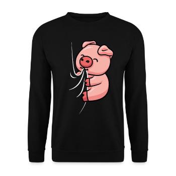 Un cochon affamé mord dans sa chemise - Sweat-shirt Unisexe - noir - Devant - Alina (178cm) & Michal (187cm)