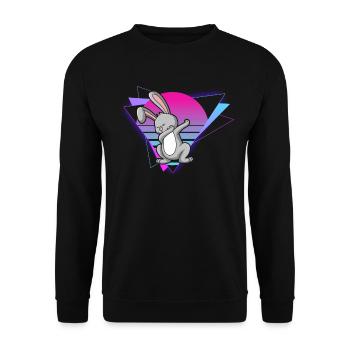 Lapin Vaporwave - Sweat-shirt Unisexe - noir - Devant - Alina (178cm) & Michal (187cm)