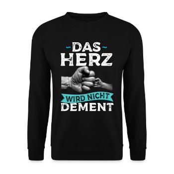 Das Herz Wird Nicht Dement Pflege Altenpflege - Unisex Pullover - Schwarz - Vorne - Alina (178cm) & Michal (187cm)