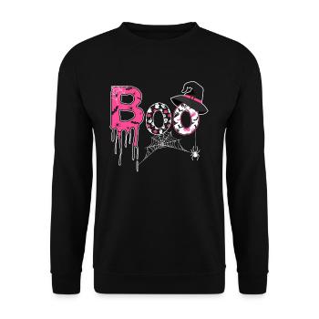 Boo Ghost Scary Trick ou Treat Halloween - Sweat-shirt Unisexe - noir - Devant - Alina (178cm) & Michal (187cm)