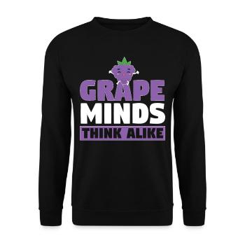 Grape Minds Think Alike - Unisex Pullover - Schwarz - Vorne - Alina (178cm) & Michal (187cm)