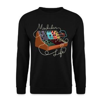 Modular Life Electronic Musical Synthesizer - Unisex Pullover - Schwarz - Vorne - Alina (178cm) & Michal (187cm)