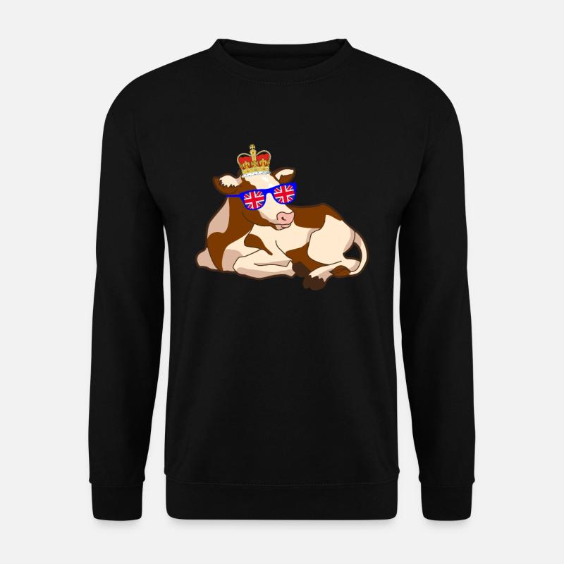 Kuh die Königin Krone England trägt - Unisex Pullover - Schwarz