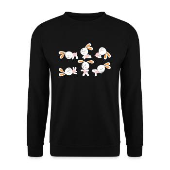 Yoga Rabbit Meditation Bunny Doing Yoga Exercises - Unisex Sweatshirt - black - Front - Alina (178cm) & Michal (187cm)
