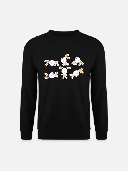 Yoga Kaninchen Meditation Hase macht Yoga Übungen - Unisex Pullover - Schwarz