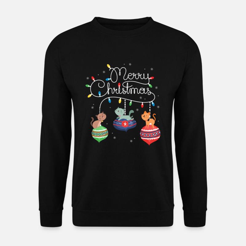 Merry Christmas Cat - Unisex Sweatshirt - black