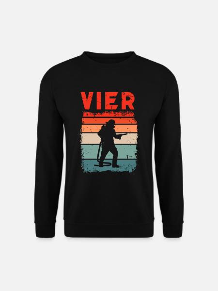4. Geburtstag Feuerwehr 4 Jahre Feuerwehrmann - Unisex Pullover - Schwarz