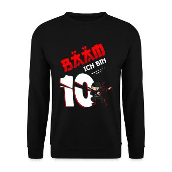 10. Geburtstag Junge 10 Jahre alt - Unisex Pullover - Schwarz - Vorne - Alina (178cm) & Michal (187cm)