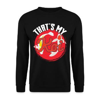 That's My Koi Ying Yang - Unisex Pullover - Schwarz - Vorne - Alina (178cm) & Michal (187cm)