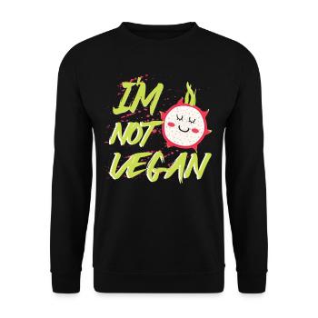 Im Not Vegan - Unisex Pullover - Schwarz - Vorne - Alina (178cm) & Michal (187cm)