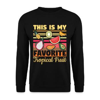 This Is My Favorite Tropical Fruit - Unisex Pullover - Schwarz - Vorne - Alina (178cm) & Michal (187cm)