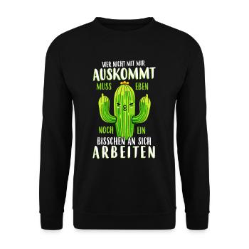 Wer mit mir nicht auskommt - Unisex Pullover - Schwarz - Vorne - Alina (178cm) & Michal (187cm)
