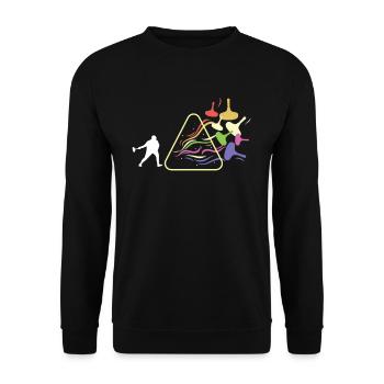 Curling Prism Rainbow Light Funny Physics - Unisex Sweatshirt - black - Front - Alina (178cm) & Michal (187cm)