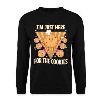 im just here for the cookies - Unisex Sweatshirt - black - Front - Alina (178cm) & Michal (187cm)