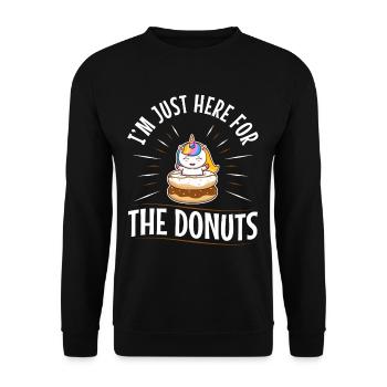 Je suis juste là pour les beignets - Sweat-shirt Unisexe - noir - Devant - Alina (178cm) & Michal (187cm)