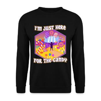 Im just here for the candy - Unisex Sweatshirt - black - Front - Alina (178cm) & Michal (187cm)