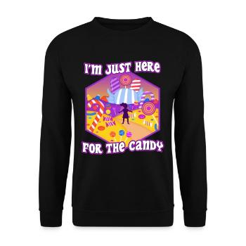 Im just here for the candy - Unisex Sweatshirt - black - Front - Alina (178cm) & Michal (187cm)