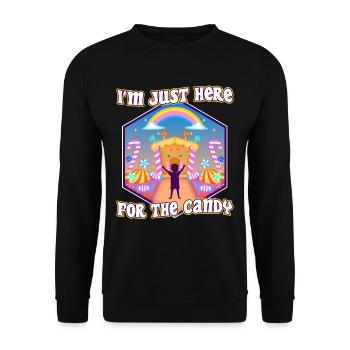 Im just here for the candy - Unisex Sweatshirt - black - Front - Alina (178cm) & Michal (187cm)