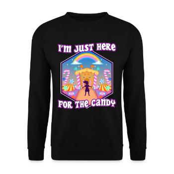 Im just here for the candy - Unisex Sweatshirt - black - Front - Alina (178cm) & Michal (187cm)