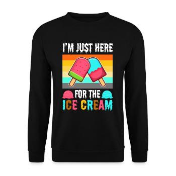 Im just here for the ice cream - Unisex Pullover - Schwarz - Vorne - Alina (178cm) & Michal (187cm)