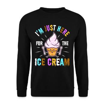 Im just here for the ice cream - Unisex Pullover - Schwarz - Vorne - Alina (178cm) & Michal (187cm)
