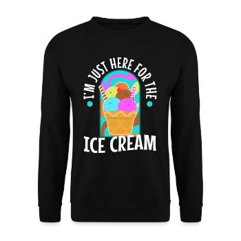 Im just here for the ice cream - Unisex Pullover - Schwarz - Vorne - Alina (178cm) & Michal (187cm)