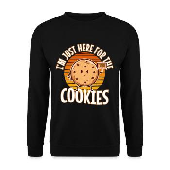im just here for the cookies - Unisex Sweatshirt - black - Front - Alina (178cm) & Michal (187cm)