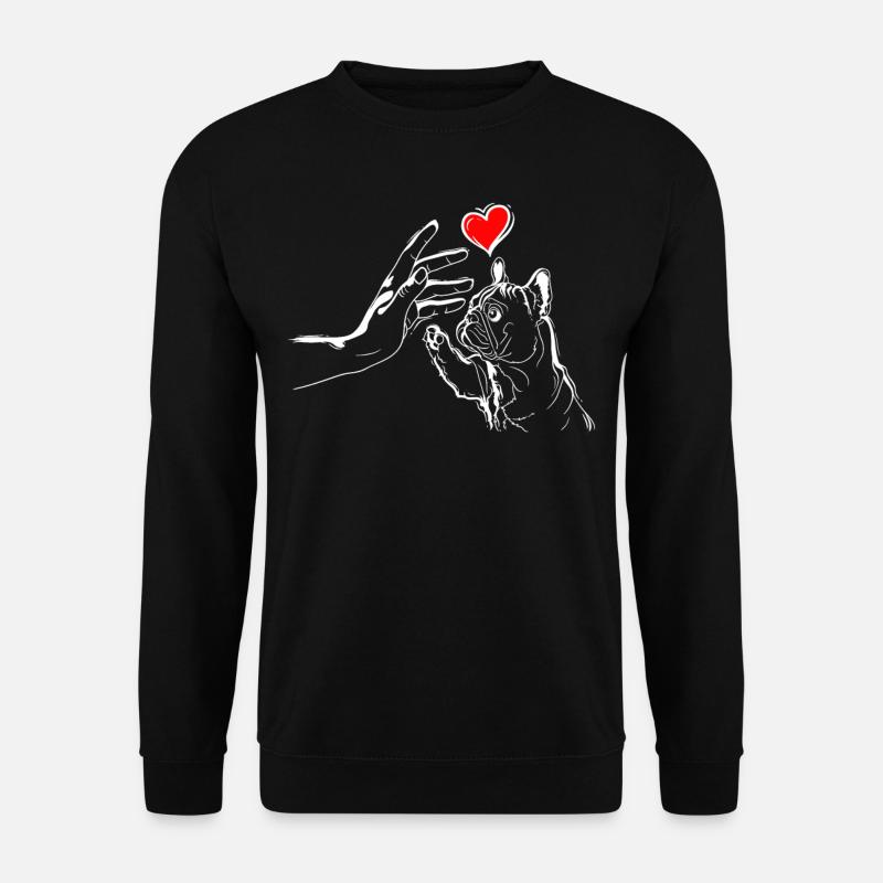 Frenchie Love Dog High Five - Unisex Sweatshirt - black