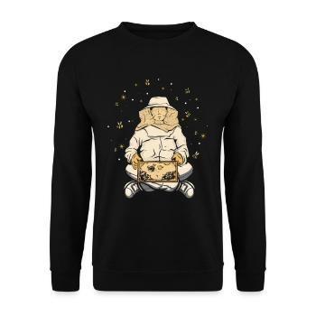 Imker Yoga Bienenzüchter Meditation Bienen Yoga - Unisex Pullover - Schwarz - Vorne - Alina (178cm) & Michal (187cm)
