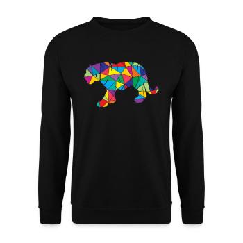 Low Poly Tiger Geometrie Polygon Tiger - Unisex Pullover - Schwarz - Vorne - Alina (178cm) & Michal (187cm)