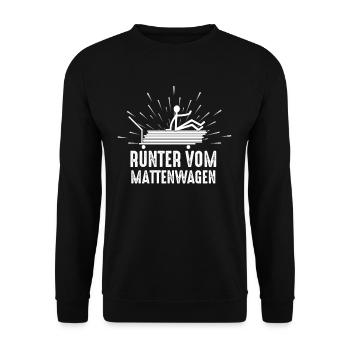 Runter vom Mattenwagen Sport Lehrer Lehrerin - Unisex Pullover - Schwarz - Vorne - Alina (178cm) & Michal (187cm)