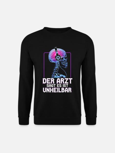 Arzt sagt es ist Unheilbar Zocken Gamer Skelett - Unisex Pullover - Schwarz