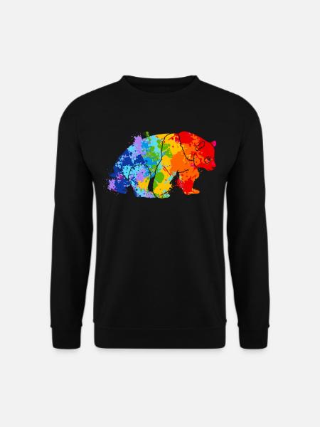 Farbspritzer Panda Bunter Panda - Unisex Pullover - Schwarz