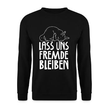 Lass Uns Fremde Bleiben - Unisex Pullover - Schwarz - Vorne - Alina (178cm) & Michal (187cm)