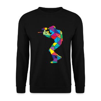 Low Poly Shooting Polygon Paintball - Unisex Sweatshirt - black - Front - Alina (178cm) & Michal (187cm)