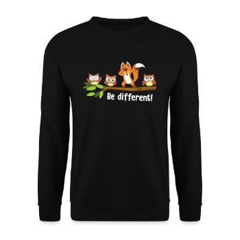 Be Different Fox Be You Autism Awareness Fox - Unisex Pullover - Schwarz - Vorne - Alina (178cm) & Michal (187cm)
