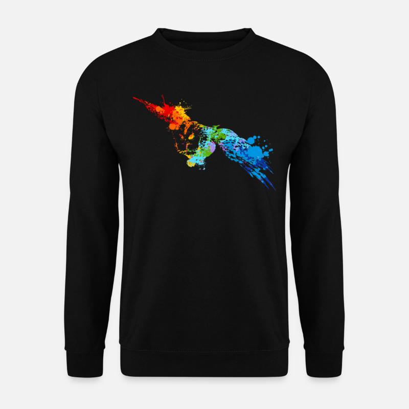 Sprühfarbe Eule Bunte Eule - Unisex Pullover - Schwarz