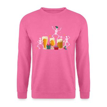Bière Skeleton - Sweat-shirt Unisexe - rose - Devant
