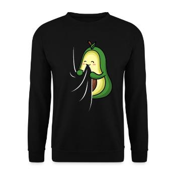 Avocado eats t-shirt Starving avocado - Unisex Sweatshirt - black - Front - Alina (178cm) & Michal (187cm)