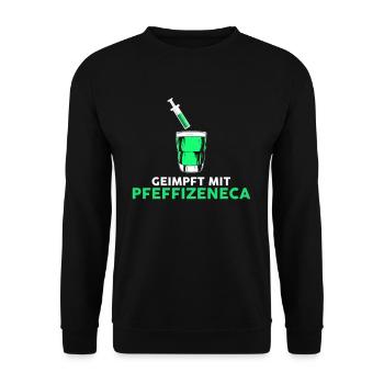 Inoculated with pepper peppermint liqueur - Unisex Sweatshirt - black - Front - Alina (178cm) & Michal (187cm)