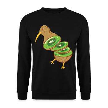Kiwi Bird Fruit Joke - Unisex Pullover - Schwarz - Vorne - Alina (178cm) & Michal (187cm)